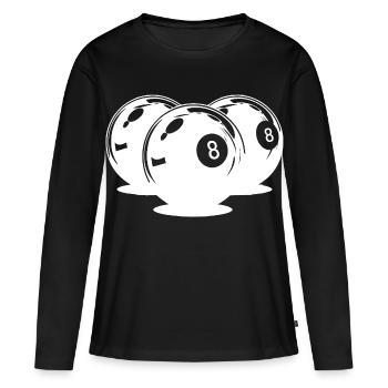 Dessin de boules de billard - T-shirt manches longues Premium bio Femme - noir - Devant - Julia (174cm)