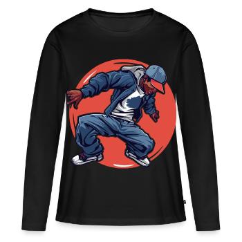 Breakdancing - Frauen Premium Bio Langarmshirt - Schwarz - Vorne - Julia (174cm)