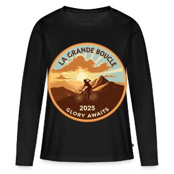 LA GRANDE BOUCLE - T-shirt manches longues Premium bio Femme - noir - Devant - Julia (174cm)