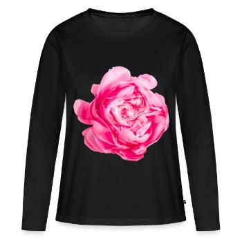 Fleur Princesse Alexandra de Kent Rose - T-shirt manches longues Premium bio Femme - noir - Devant - Julia (174cm)
