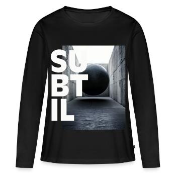 Apesanteur subtil noir et blanc création graphique - T-shirt manches longues Premium bio Femme - noir - Devant - Julia (174cm)