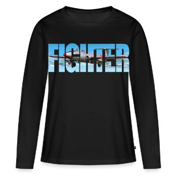 Chasseur L-29 Delfin - T-shirt manches longues Premium bio Femme - noir - Devant - Julia (174cm)