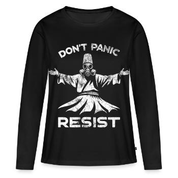 Résiste - T-shirt manches longues Premium bio Femme - noir - Devant - Julia (174cm)
