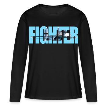 Chasseur Su-30 SM - T-shirt manches longues Premium bio Femme - noir - Devant - Julia (174cm)