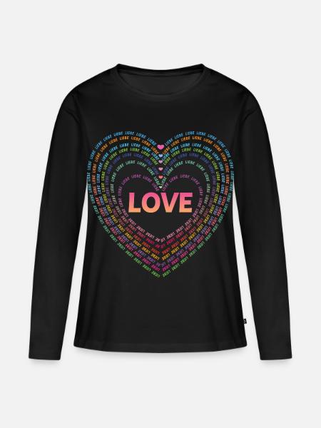 Liebe. - Ekologisk långärmad premium-T-shirt dam - svart
