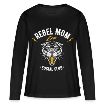 Rebellious Mamas Club Design - Women's Premium Organic Long Sleeve Shirt - black - Front - Julia (174cm)
