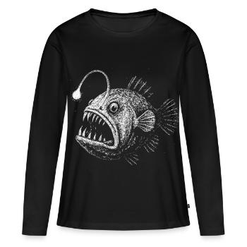 Frogfish - Women's Premium Organic Long Sleeve Shirt - black - Front - Julia (174cm)