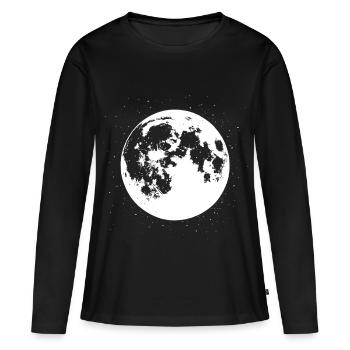Vibrations de la pleine lune - T-shirt manches longues Premium bio Femme - noir - Devant - Julia (174cm)