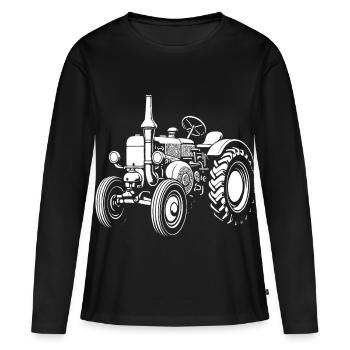 Héros nostalgique des champs - T-shirt manches longues Premium bio Femme - noir - Devant - Julia (174cm)