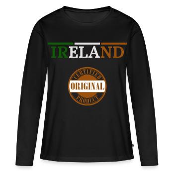 Drapeau de l’Irlande, Irish Pride - T-shirt manches longues Premium bio Femme - noir - Devant - Julia (174cm)