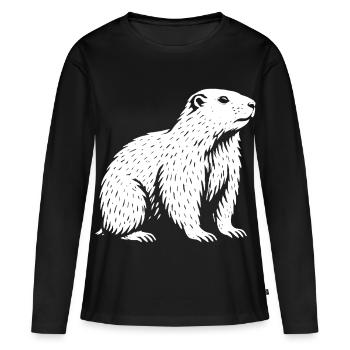 Roi de la Tranquillité Alpine - T-shirt manches longues Premium bio Femme - noir - Devant - Julia (174cm)