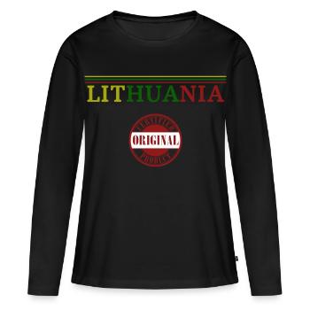 Lithuanian pride, I love Lithuania - Women's Premium Organic Long Sleeve Shirt - black - Front - Julia (174cm)