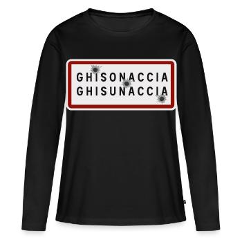 Panneau d’entrée de la ville de Ghisonaccia - T-shirt manches longues Premium bio Femme - noir - Devant - Julia (174cm)