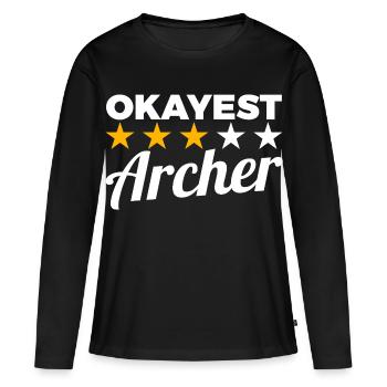 Archer moyen - T-shirt manches longues Premium bio Femme - noir - Devant - Julia (174cm)