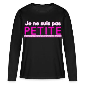 Je ne suis pas Petite Perfection - T-shirt manches longues Premium bio Femme - noir - Devant - Julia (174cm)