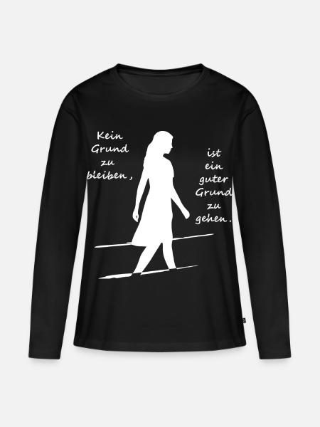 kein grund zu bleiben - Frauen Premium Bio Langarmshirt - Schwarz