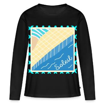 PISCINE VACANCES D’ÉTÉ SOLEIL - T-shirt manches longues Premium bio Femme - noir - Devant - Julia (174cm)