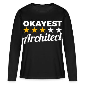 Architecte moyen - T-shirt manches longues Premium bio Femme - noir - Devant - Julia (174cm)
