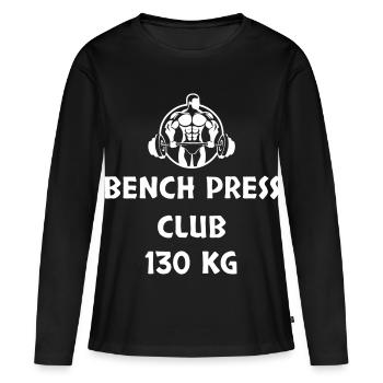 DÉVELOPPÉ COUCHÉ CLUB 130 KG - T-shirt manches longues Premium bio Femme - noir - Devant - Julia (174cm)
