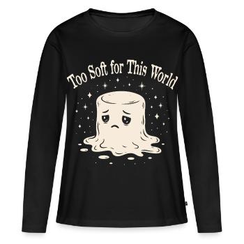 Guimauve Mélancolique - Sensible & Douce - T-shirt manches longues Premium bio Femme - noir - Devant - Julia (174cm)