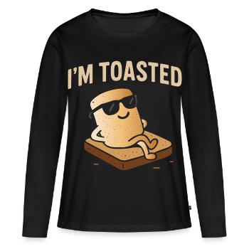 Guimauve décontractée - Je suis grillé - T-shirt manches longues Premium bio Femme - noir - Devant - Julia (174cm)