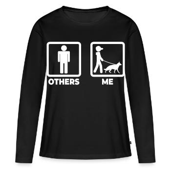 Schäferhund Besitzer - Frauen Premium Bio Langarmshirt - Schwarz - Vorne - Julia (174cm)