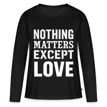 Chemise d’inspiration Rien d’autre que l’amour - T-shirt manches longues Premium bio Femme - noir - Devant - Julia (174cm)