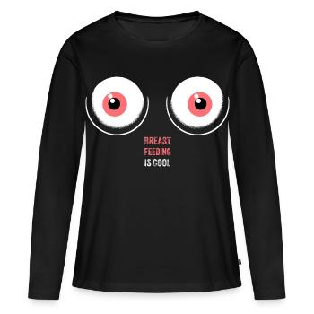 Conception d’étreinte d’allaitement fantaisiste - T-shirt manches longues Premium bio Femme - noir - Devant - Julia (174cm)