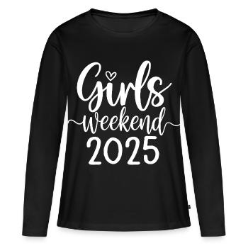 Girls Weekend 2025 Schriftzug - Frauen Premium Bio Langarmshirt - Schwarz - Vorne - Julia (174cm)