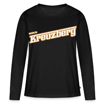 Kreuzberg - parce que c’est votre capuche ! - T-shirt manches longues Premium bio Femme - noir - Devant - Julia (174cm)
