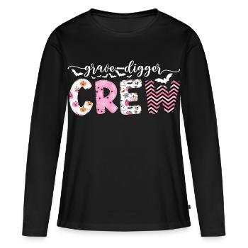 Lustiger Halloween-Junggesellenabschied - Crew - Frauen Premium Bio Langarmshirt - Schwarz - Vorne - Julia (174cm)