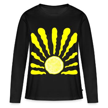 ZITRONE SOMMER SONNE - Frauen Premium Bio Langarmshirt - Schwarz - Vorne - Julia (174cm)