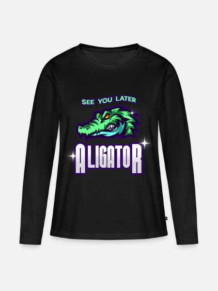 See You Later Aligator - Frauen Premium Bio Langarmshirt - Schwarz