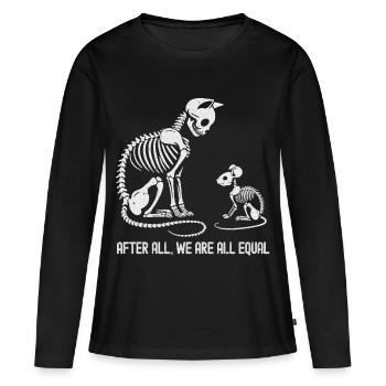 Conception évolutive de la danse du squelette d’animal - T-shirt manches longues Premium bio Femme - noir - Devant - Julia (174cm)