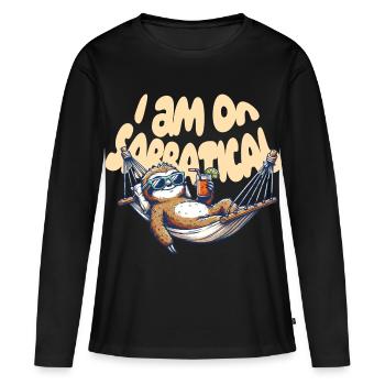 en congé sabbatique - T-shirt manches longues Premium bio Femme - noir - Devant - Julia (174cm)