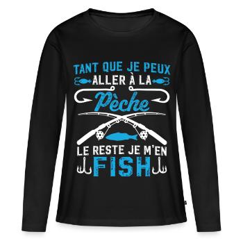 geh angeln, ich übernehme den Rest - Frauen Premium Bio Langarmshirt - Schwarz - Vorne - Julia (174cm)