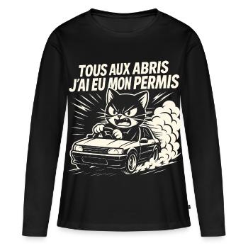 Driver Gift Driver's License - Women's Premium Organic Long Sleeve Shirt - black - Front - Julia (174cm)