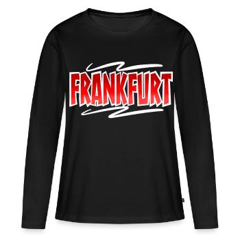 Francfort - T-shirt manches longues Premium bio Femme - noir - Devant - Julia (174cm)