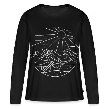 Ancre - T-shirt manches longues Premium bio Femme - noir - Devant - Julia (174cm)