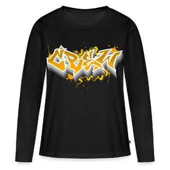 équipage - T-shirt manches longues Premium bio Femme - noir - Devant - Julia (174cm)