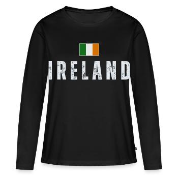 Drapeau de l’Irlande, Irish Pride - T-shirt manches longues Premium bio Femme - noir - Devant - Julia (174cm)