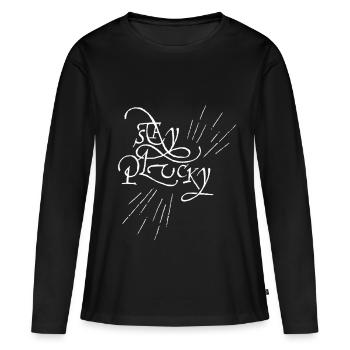Restez courageux - T-shirt manches longues Premium bio Femme - noir - Devant - Julia (174cm)