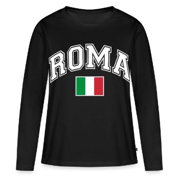 Drapeau de Rome, Rome, Italie - T-shirt manches longues Premium bio Femme - noir - Devant - Julia (174cm)