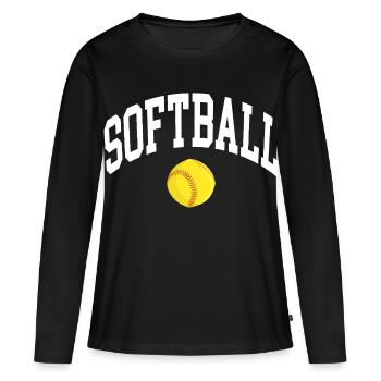 Softball - T-shirt manches longues Premium bio Femme - noir - Devant - Julia (174cm)