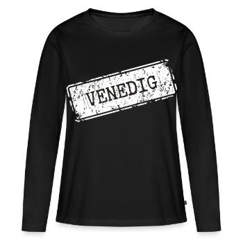 Venise - T-shirt manches longues Premium bio Femme - noir - Devant - Julia (174cm)