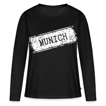 Munich - T-shirt manches longues Premium bio Femme - noir - Devant - Julia (174cm)