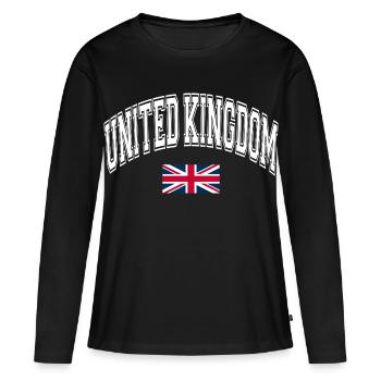 Drapeau du Royaume-Uni - T-shirt manches longues Premium bio Femme - noir - Devant - Julia (174cm)
