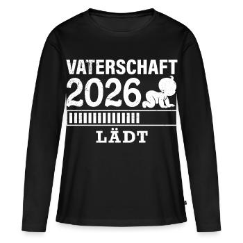 Werdender Papa VATERSCHAFT WIRD GELADEN 2026 - Frauen Premium Bio Langarmshirt - Schwarz - Vorne - Julia (174cm)