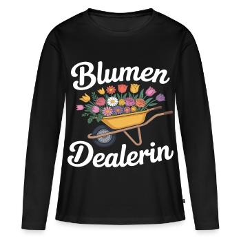 fleuriste - T-shirt manches longues Premium bio Femme - noir - Devant - Julia (174cm)