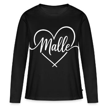 Malle Herz Mallorca - Frauen Premium Bio Langarmshirt - Schwarz - Vorne - Julia (174cm)
